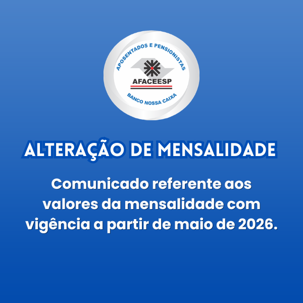 Alteração de mensalidade – maio de 2026